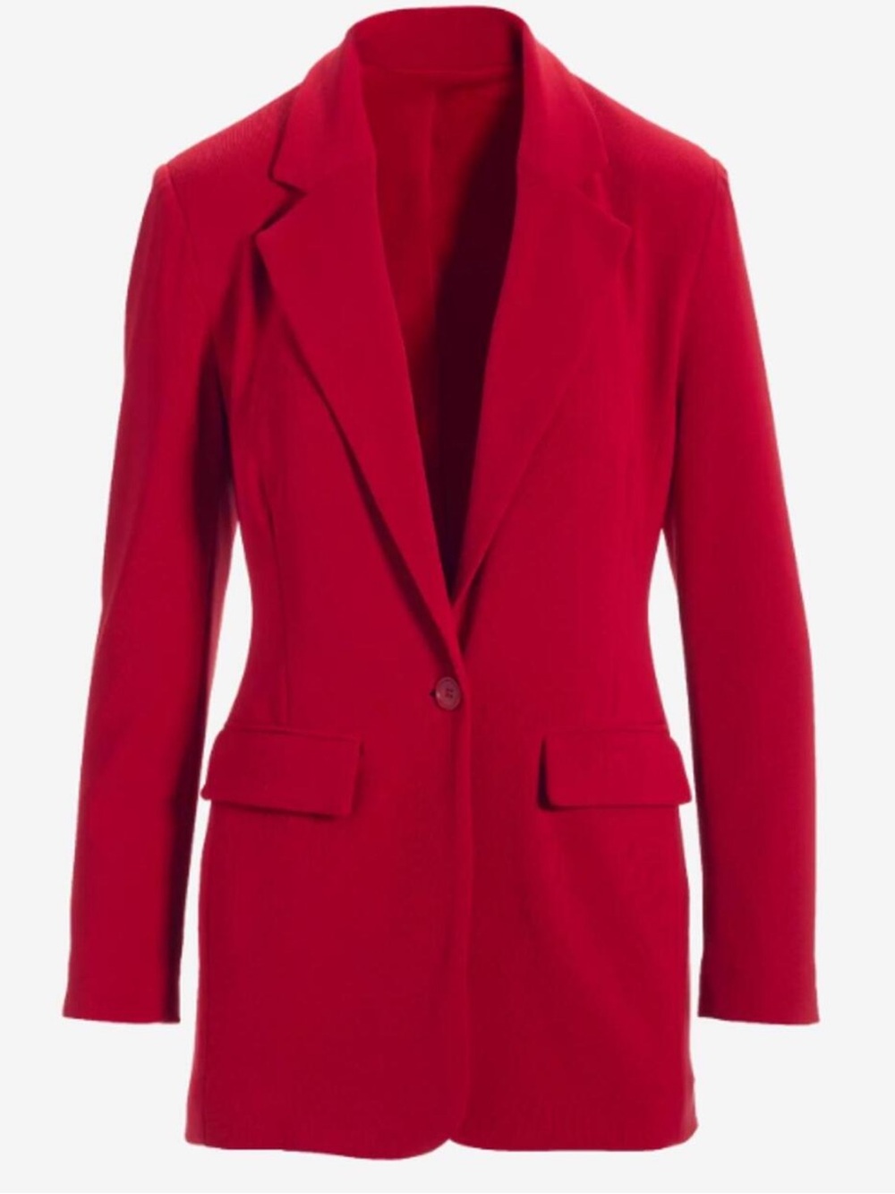 Boston Proper Beyond Travel Classic Boyfriend Blazer Red